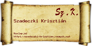 Szadeczki Krisztián névjegykártya