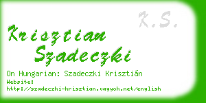 krisztian szadeczki business card