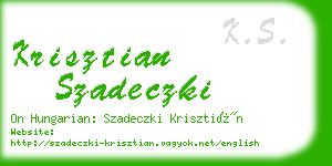 krisztian szadeczki business card